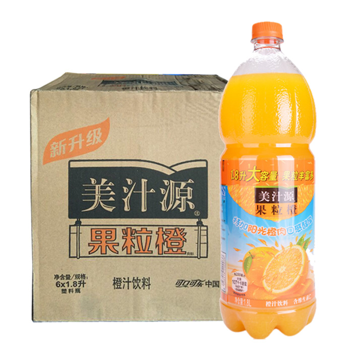 美汁源果粒橙1.8l*6瓶 果肉香醇口感